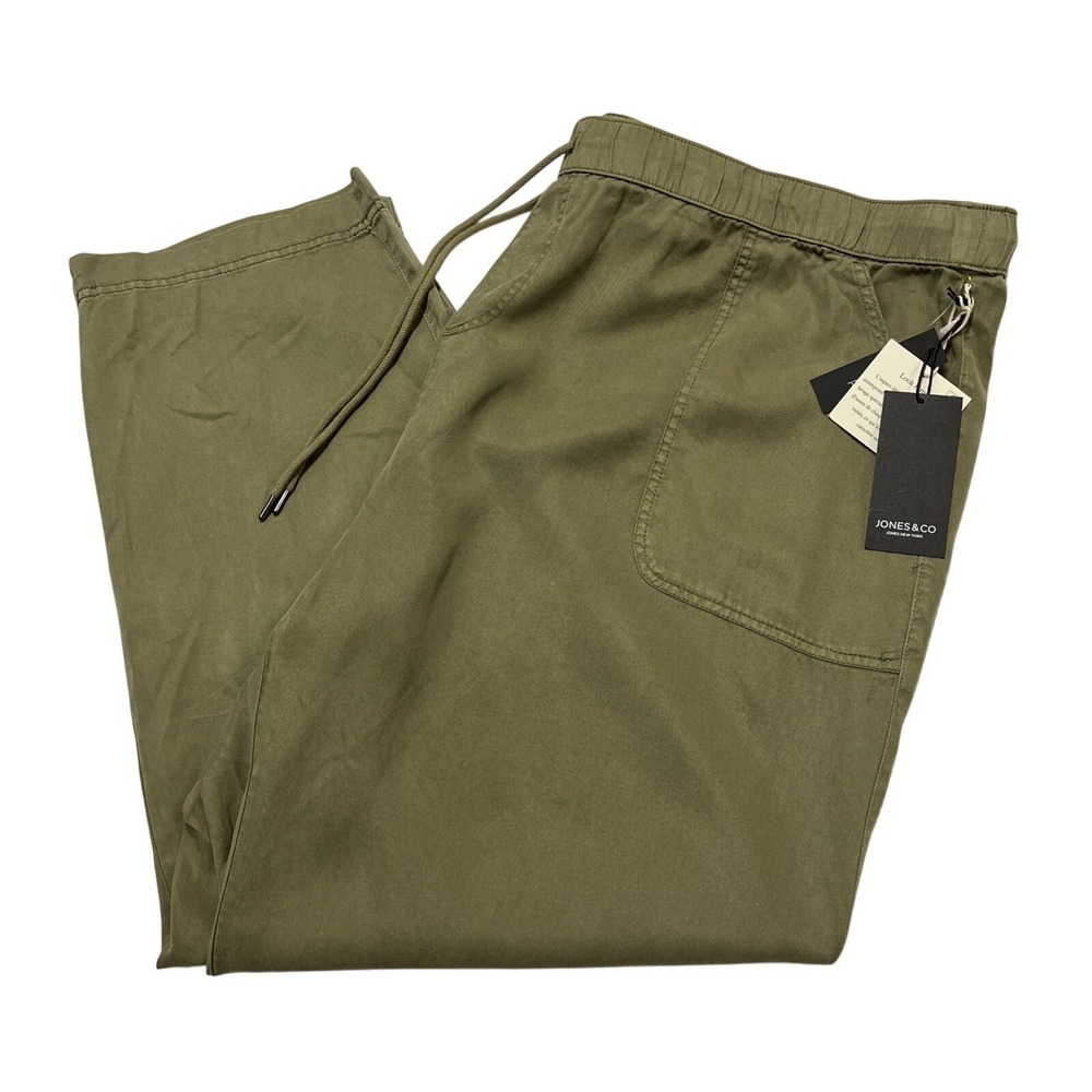 Jones New York Pants Joggers Green Lyocell Pull On Elastic Waist Size 3X Comfort